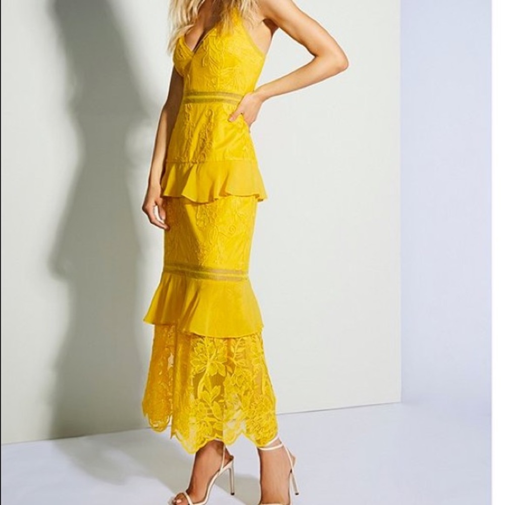 Aidan Aidan Mattox Spaghetti Strap Hem Maxi Dress